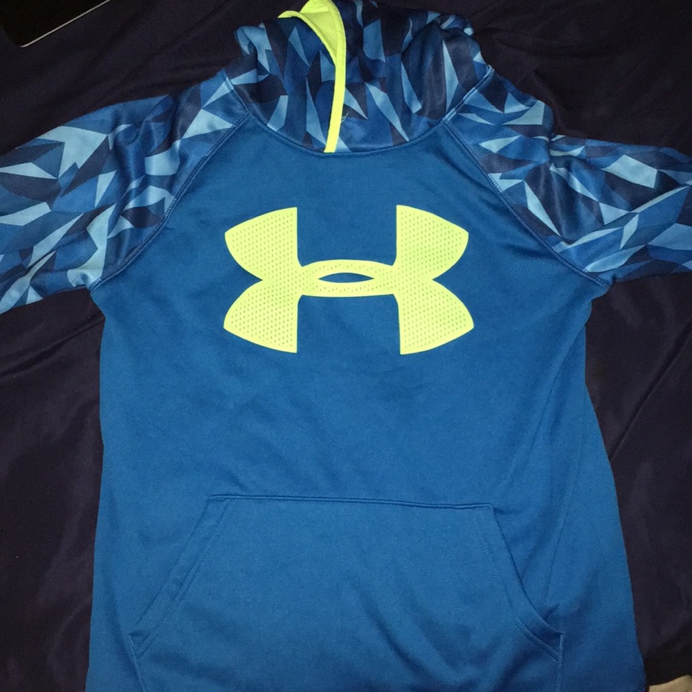 Blue/bright green hoodIe